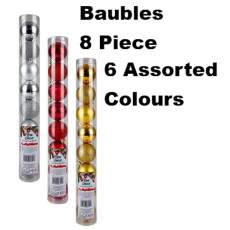 Christmas Baubles - 8 Piece, Assorted